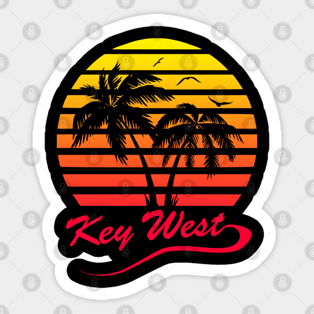 Key West 80s Sunset Sticker by Nerd_art